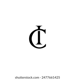 Logotipo inicial de la letra. Diseño de logotipo. Simple negro de lujo sobre fondo blanco Vector plano IC