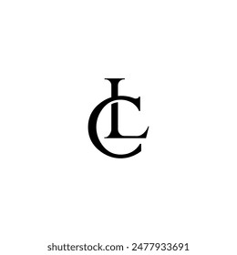 Initial Letter Logo. Logotype design. Simple Luxury Black on White Background Flat Vector LC