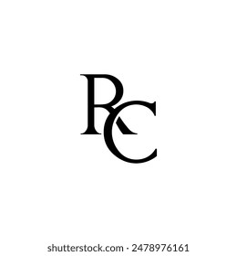 Initial Letter Logo. Logotype design. Simple Luxury Black on White Background Flat Vector RC