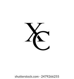 Initial Letter Logo. Logotype design. Simple Luxury Black on White Background Flat Vector XC