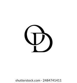 Initial Letter Logo. Logotype design. Simple Luxury Black Flat Vector OD