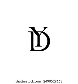 Anfangsbuchstaben-Logo. Logo-Design. Einfache Luxus Schwarz Flat Vektorgrafik YD