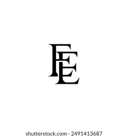 Initial Letter Logo. Logotype design. Simple Luxury Black Flat Vector EE