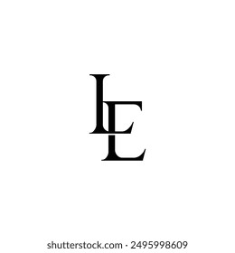 Initial Letter Logo. Logotype design. Simple Luxury Black Flat Vector LE