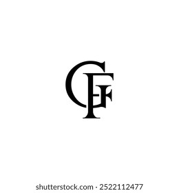 Initial Letter Logo. Logotype design. Simple Luxury Black on White Background Flat Vector GF