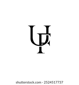 Initial Letter Logo. Logotype design. Simple Luxury Black on White Background Flat Vector UF