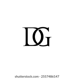 Initial Letter Logo. Logotype design. Simple Luxury Black on White Background Flat Vector DG