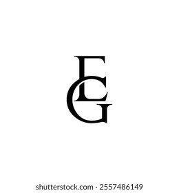 Initial Letter Logo. Logotype design. Simple Luxury Black on White Background Flat Vector EG