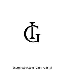 Initial Letter Logo. Logotype design. Simple Luxury Black on White Background Flat Vector GI IG