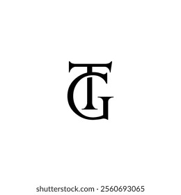 Initial Letter Logo. Logotype design. Simple Luxury Black on White Background Flat Vector TG