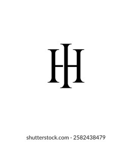 Initial Letter Logo. Logotype design. Simple Luxury Black on White Background Flat Vector HI IH