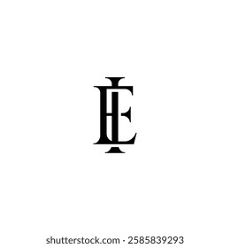 Initial Letter Logo. Logotype design. Simple Luxury Black on White Background Flat Vector EI IE