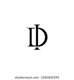 Initial Letter Logo. Logotype design. Simple Luxury Black on White Background Flat Vector DI ID