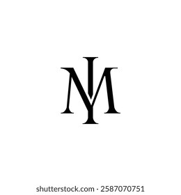 Initial Letter Logo. Logotype design. Simple Luxury Black on White Background Flat Vector MI