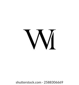 Initial Letter Logo. Logotype design. Simple Luxury Black on White Background Flat Vector WI