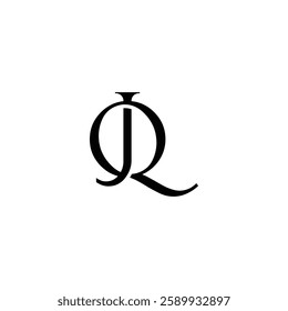 Initial Letter Logo. Logotype design. Simple Luxury Black on White Background Flat Vector QJ