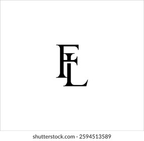 Initial Letter Logo. Logotype design. Simple Luxury Black on White Background Flat Vector FL