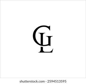 Initial Letter Logo. Logotype design. Simple Luxury Black on White Background Flat Vector GL