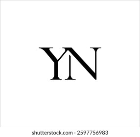 Initial Letter Logo. Logotype design. Simple Luxury Black on White Background Flat Vector YN