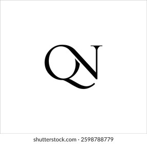 Initial Letter Logo. Logotype design. Simple Luxury Black on White Background Flat Vector QN