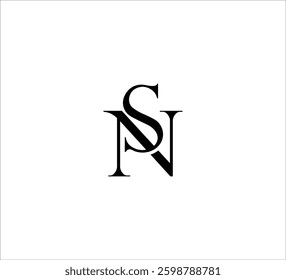 Initial Letter Logo. Logotype design. Simple Luxury Black on White Background Flat Vector SN