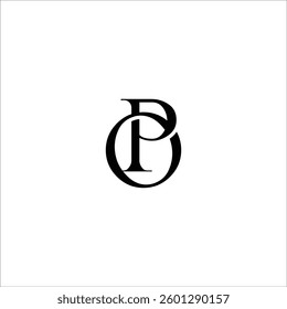 Initial Letter Logo. Logotype design. Simple Luxury Black on White Background Flat Vector PO