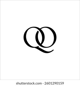 Initial Letter Logo. Logotype design. Simple Luxury Black on White Background Flat Vector QO