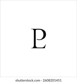 Initial Letter Logo. Logotype design. Simple Luxury Black on White Background Flat Vector LP