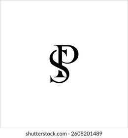 Initial Letter Logo. Logotype design. Simple Luxury Black on White Background Flat Vector SP