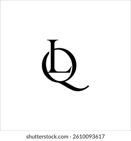 Initial Letter Logo. Logotype design. Simple Luxury Black on White Background Flat Vector LQ