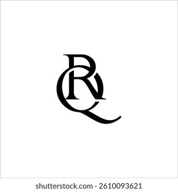 Initial Letter Logo. Logotype design. Simple Luxury Black on White Background Flat Vector RQ