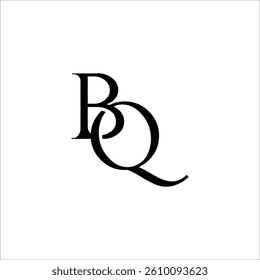 Initial Letter Logo. Logotype design. Simple Luxury Black on White Background Flat Vector BQ