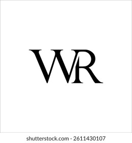 Initial Letter Logo. Logotype design. Simple Luxury Black on White Background Flat Vector WR