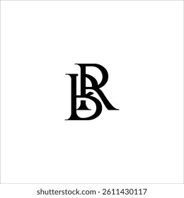 Initial Letter Logo. Logotype design. Simple Luxury Black on White Background Flat Vector BR