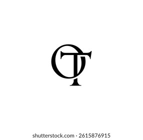 Initial Letter Logo. Logotype design. Simple Luxury Black on White Background Flat Vector OT