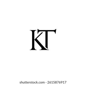 Initial Letter Logo. Logotype design. Simple Luxury Black on White Background Flat Vector KT