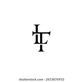 Initial Letter Logo. Logotype design. Simple Luxury Black on White Background Flat Vector LT