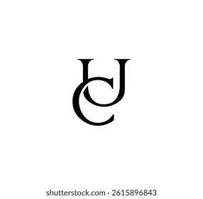 Initial Letter Logo. Logotype design. Simple Luxury Black on White Background Flat Vector CU