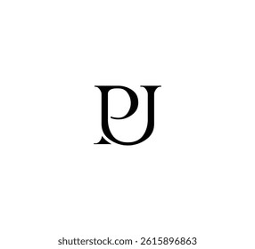 Initial Letter Logo. Logotype design. Simple Luxury Black on White Background Flat Vector PU