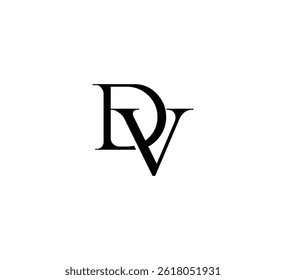 Logotipo inicial de la letra. Diseño del logotipo. Lujo simple negro sobre fondo blanco Vector plano DV