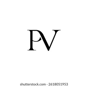 Initial Letter Logo. Logotype design. Simple Luxury Black on White Background Flat Vector PV