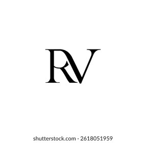 Initial Letter Logo. Logotype design. Simple Luxury Black on White Background Flat Vector RV