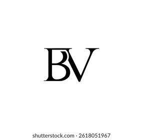 Initial Letter Logo. Logotype design. Simple Luxury Black on White Background Flat Vector BV