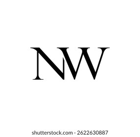 Logotipo inicial da letra. Design de logotipo. Simples Luxo Preto no fundo branco Plano Vetor NW