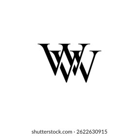 Initial Letter Logo. Logotype design. Simple Luxury Black on White Background Flat Vector WW