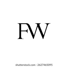 Logotipo inicial de la letra. Diseño del logotipo. Lujo simple negro sobre fondo blanco Vector plano FW