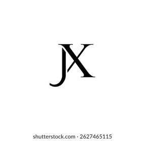 Initial Letter Logo. Logotype design. Simple Luxury Black on White Background Flat Vector JX