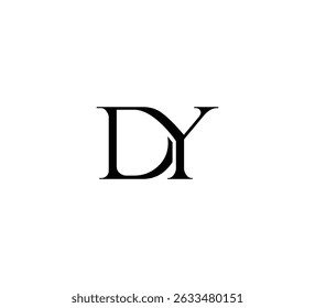 Initial Letter Logo. Logotype design. Simple Luxury Black on White Background Flat Vector DY