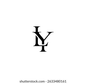 Logotipo inicial da letra. Design de logotipo. Simples Luxo Preto no fundo branco Flat Vetor LY