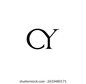 Initial Letter Logo. Logotype design. Simple Luxury Black on White Background Flat Vector CY